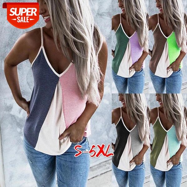 

summer women's v neck patchwork camis tank ladies beachwear vests 2020 neweset camisole plus size s-5xl wdc4930 #ta3x, White