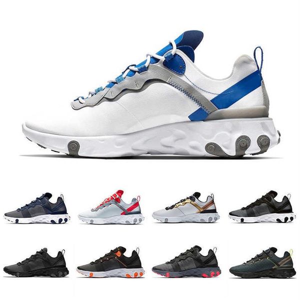 

react element 55 running shoes for men women white black neptune green blue mens trainer breathable sports sneakers size 36-45a36