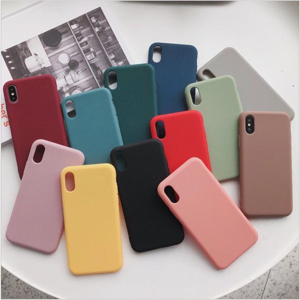 

ultra slim candy colors phone case soft tpu cover for iphone 12 11 pro max xs max xr x plus huawei mate 20