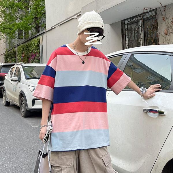 

men's t-shirts fashion wide t shirt for men summer casual tees, White;black