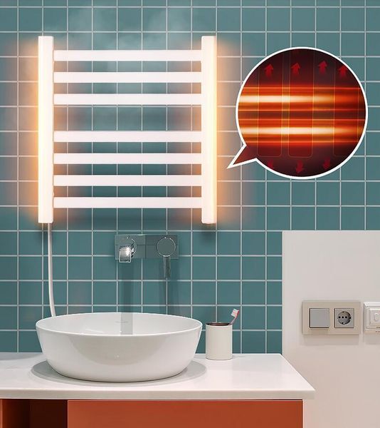 

towel racks electric heated rack space aluminum warmer sterilizing smart dryer thermostatic heating rod bathroom fittings
