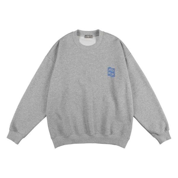 

men's hoodies ader autumn new korean chao brand large letter embroidery plush round neck loose men's and women's casual sweat, Black