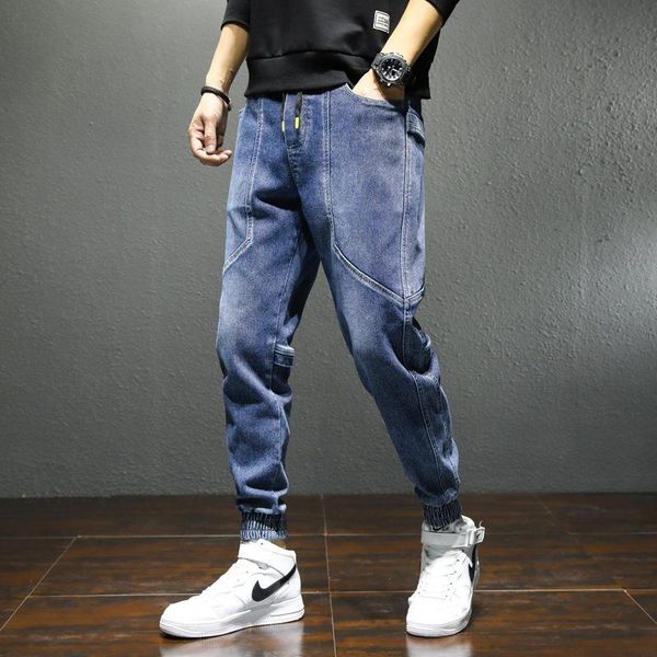

men's jeans casual pants 2021 ins tide brand trend loose spring and autumn, Blue