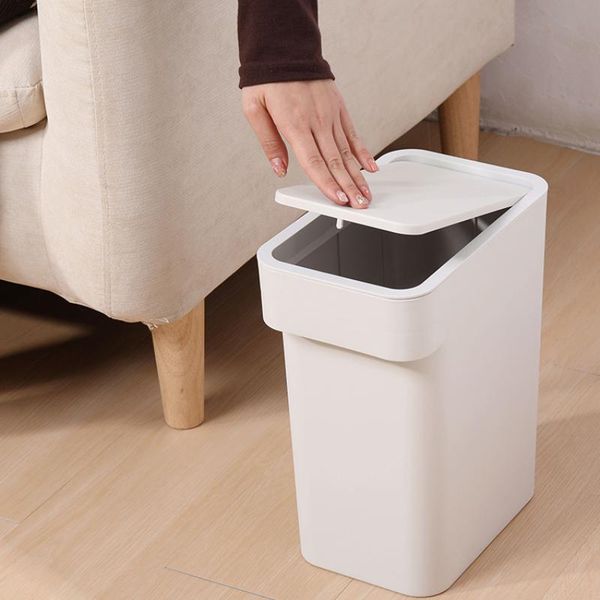

waste bins large narrow trash can pressing type bin plastic dustbin wastebasket kitchen bathroom garbage storage box