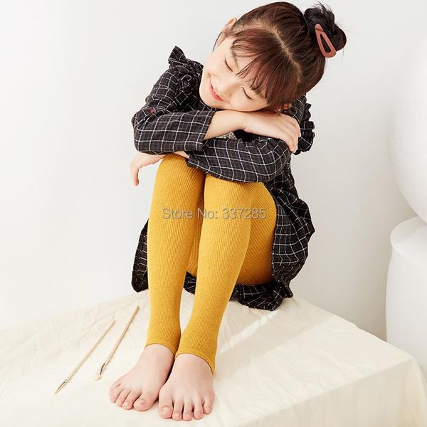 

footies girls warm cotton tights baby child striped spring high waist pantyhose non-slip sole candy color for children kids, Blue