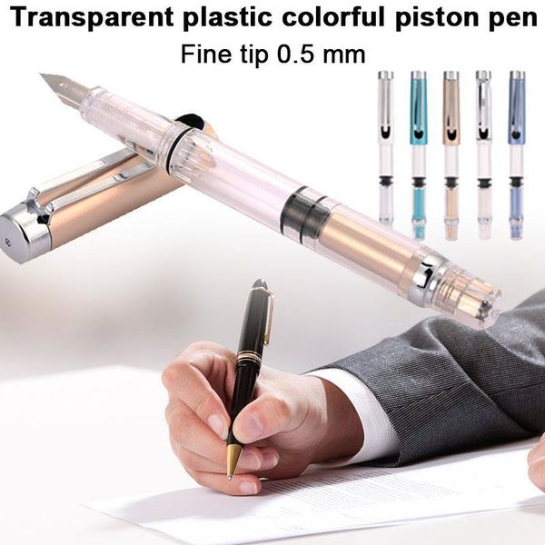 

fountain pens 0.5mm fine nib 9 color pick transparent pen universal gift signature colorful wing sung 3008 portable