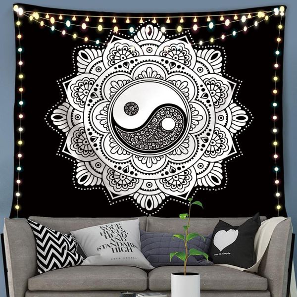 

tapestries silstar tex tai chi tapestry ying yang oriental black hippie bohemian custom printed mandala sun wall