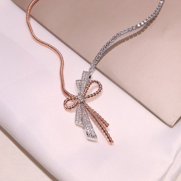

sweet fashion lady bow necklace lovely versatile ladies party web celebrity party the style sell like hot, Silver