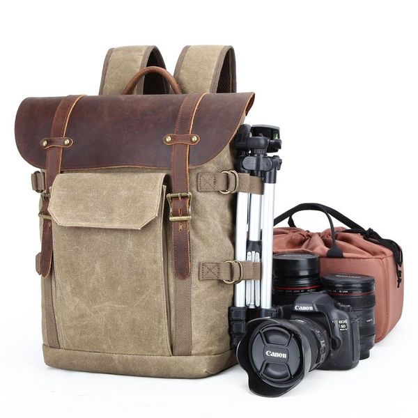 

backpack high capacity pography bag waterproof mens canvas lapcamera back pack with tripod holder for canon nikon sony