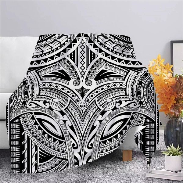 

cloocl viking tattoo print flannel blankets shawl home decoration air conditioning nap travel blanket 3d keep warm shawls