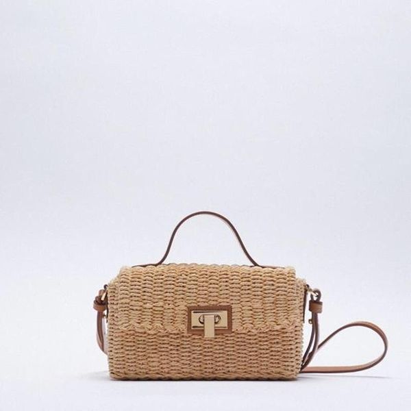 Cross Body Fashion Casual Sommer Stroh Tasche Rattan Handtasche Strand handgemachte Bali Handtaschen Schulter Messenger gewebt Crossbody Designer Luxus