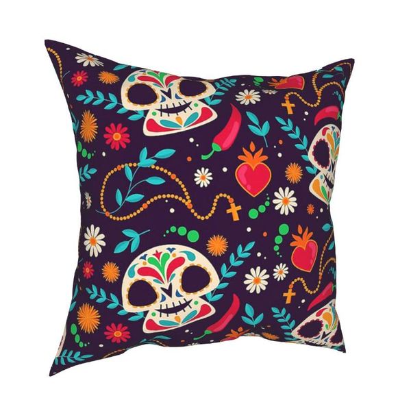 

cushion/decorative pillow cherries and flowers seamless pattern pillowcase printed polyester cushion cover gift sofa drop 18" halloween