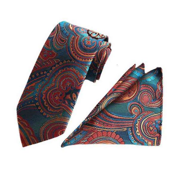 

polyter paisley pocket towel two piece busins tie, Blue;purple