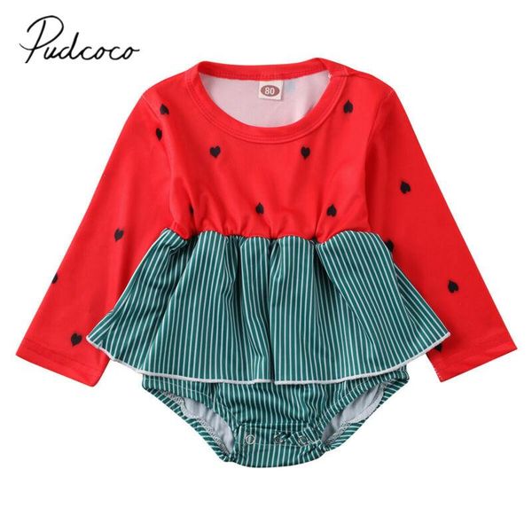 

2021 summer swimsuit 6m-4t toddlers baby girl one-piece swimsuit swimwear bathing suit bikini hearts print long sleeve beachwear, Black