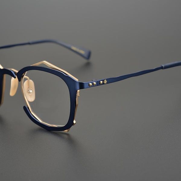 

fashion sunglasses frames limited japanese frame designer hand-made irregular shape glasses unique literary can be equipped with myopia, Black