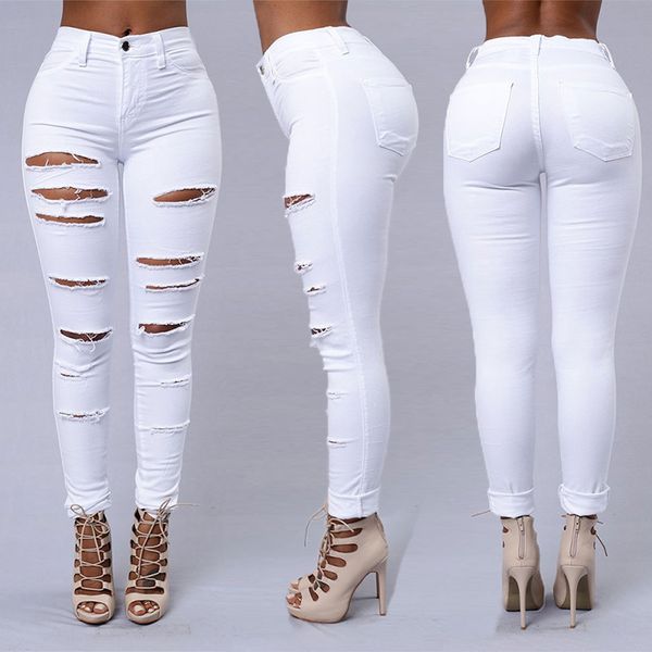 

ripped jeans for women skinny denim jeans fashion street casual pencil pants female spring and summer clothing clothes size 2xl, Blue