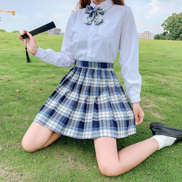 

skirts summer women 2021 high waist girl's pleated skirt korean japanese style ladies sweet all-match plaid mini, Black