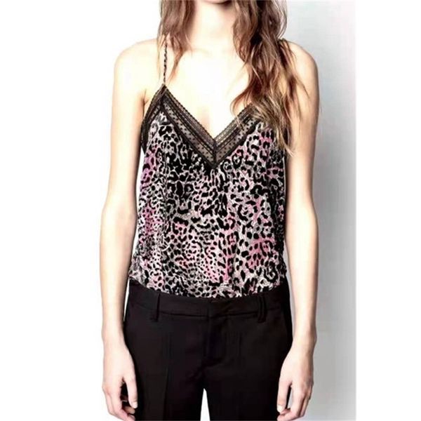 

2021 new silk printed veet collar lace trim sling comfortable inside 5ety, White