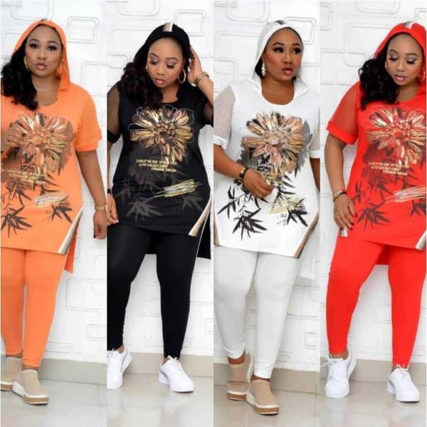 

women's two piece pants 2 set africa clothing african clothes ladies plus size party dress dashiki famouse suit + elastic matching sets, White