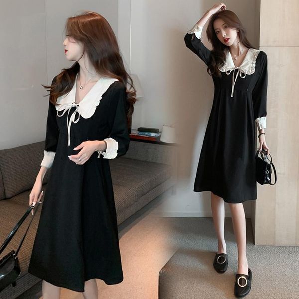 

maternity dresses moms spring fashion pregnancy nursing dress for pregnant woman long breastfeeding autumn winter skirt, White