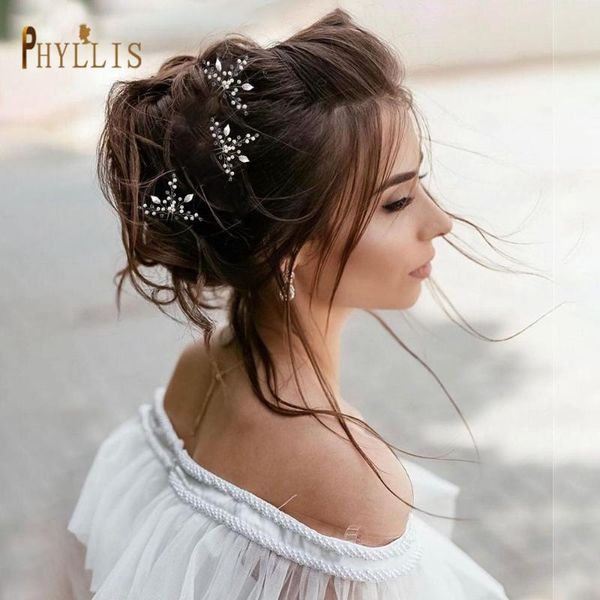 

hair clips & barrettes a340 1pcs rhinestone flower bridal pins claw wedding accessories for women tiara crown headwear, Golden;silver