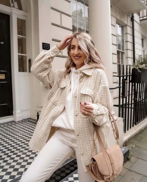 

women's jackets 2021 autumn fashion casual three-color woolen shirt jacket female lapel single-breasted long-sleeved mid-length blouse, Black;brown