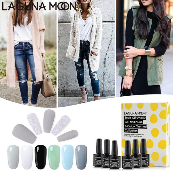 

lagunamoon gel nail polish set early spring collection 8ml uv led soak off long lasting painting varnish lacquer nail polish, Red;pink