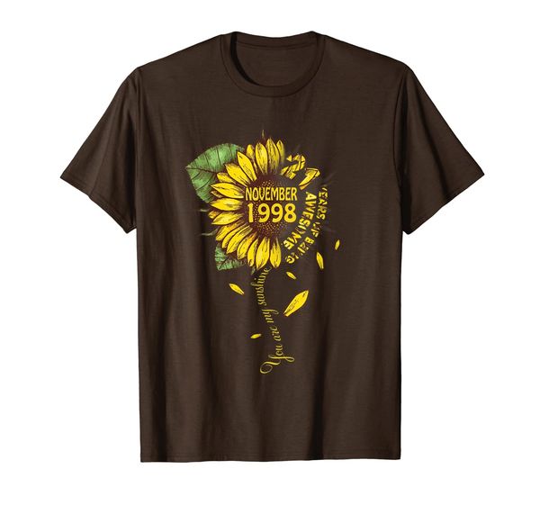 

November 1998 21 Years of Being Awesome Mix Sunflower Funny T-Shirt, Mainly pictures
