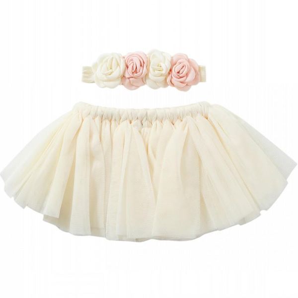 

skirts style ivory baby tutu skirt born set with matching flower headband, Blue