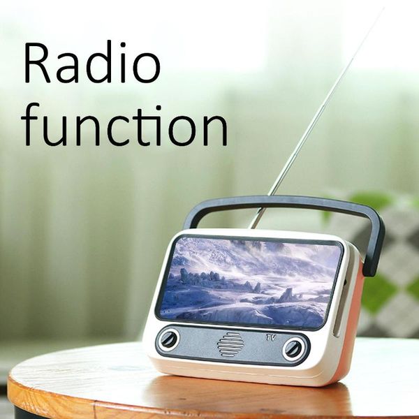 

tv shape phone holder with wireless speaker mobile phone holder stand with card u disk slot deskbracket