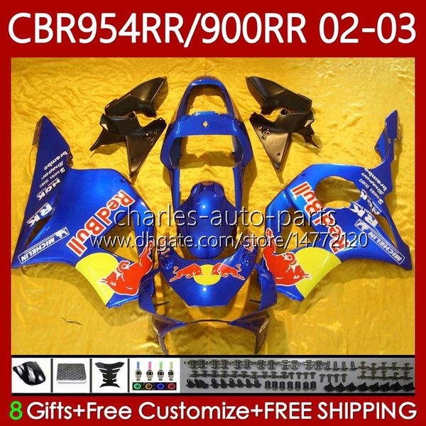 Kit de feiras para Honda CBR954 CBR900 RR CBR 900 954 RR CC CBR954RR 02 03 Carroçaria Amarelo Vermelho 61NO.85 CBR 954RR 900RR 900CC 2002 2003 CBR954-RR CBR900RR 02-03 OEM BOD