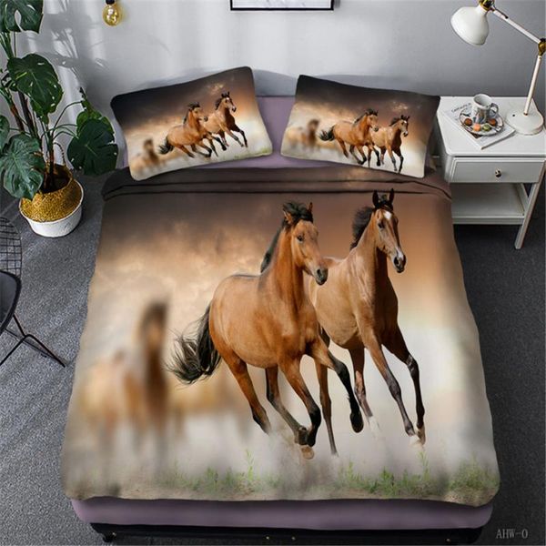 

bedding sets galloping horse pattern printed duvet cover for bedroom quilt covers with pillowcase home decor