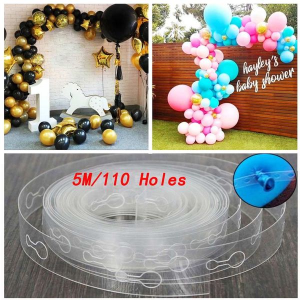 

party decoration 5m/110 holes latex balloons garland chain wedding birthday decorations balloon accessories holder clip arch kit