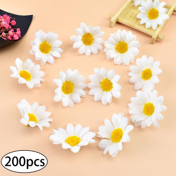 

decorative flowers & wreaths 200pcs/set artificial sunflower heads gerbera daisy wedding decor diy ornament
