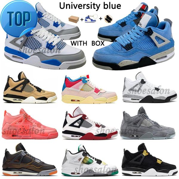 

2022 high 4 4s basketball shoes white oreo x sail black cat university lightning blue bred trainers pure money metallic purple undefeated q