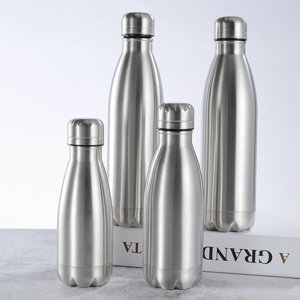 

350 500 750 1000ml stainless steel water bottle portable bpa water drinking bottle gym sports cycling drinkware kids school gifts