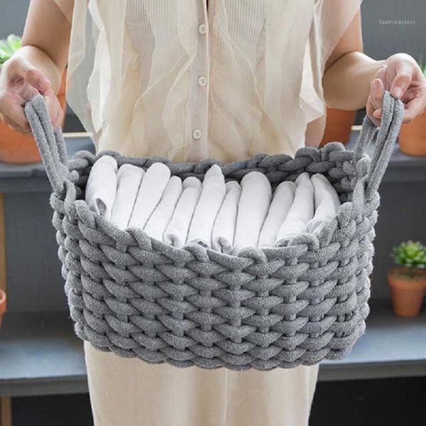 

storage baskets basket deskorganizer box handmade clothes laundry natural fabric baby toys1