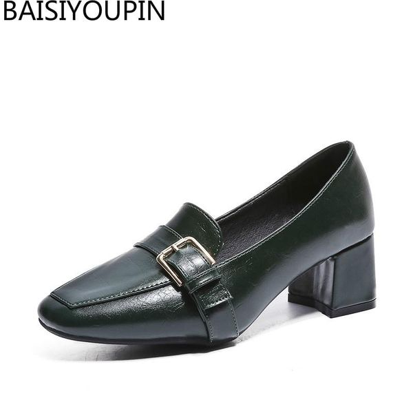 

dress shoes 2021 fashiion style head thick with female single shoe casual pumps work womens, Black