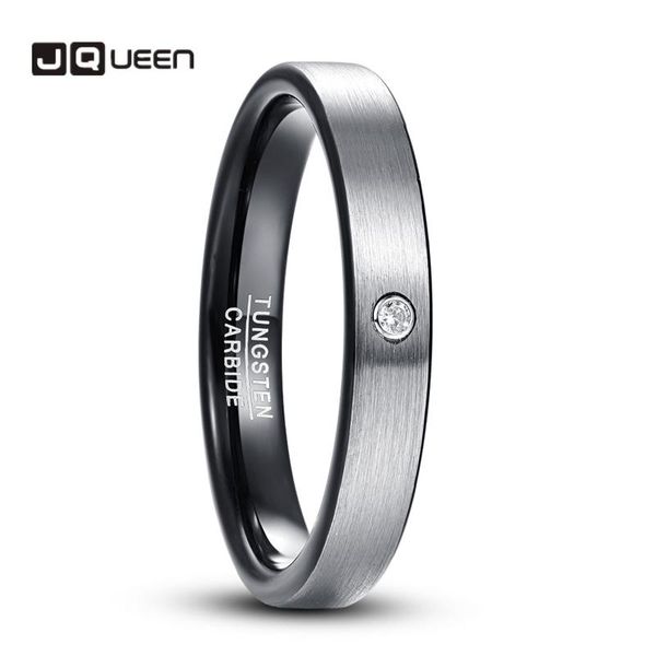 

wedding rings jqueen 4mm wide steel color matte ring plated black tungsten anniversary jewelry, Slivery;golden