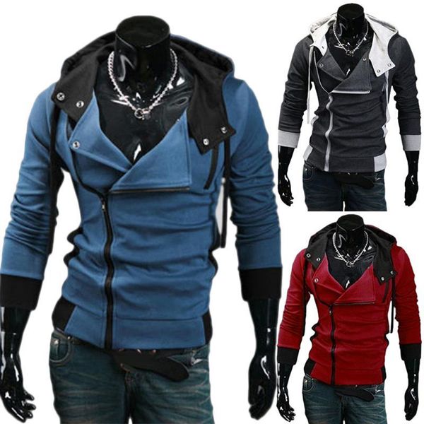 

plus size men long sleeve zipper drawstring hood loose sports coat spring autumn, Black;brown