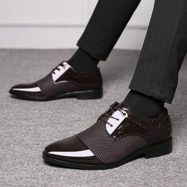 

new arrival men formal slip on shoes pu leather flat shoes sapato social masculino male business shoes ghj7, Black;white