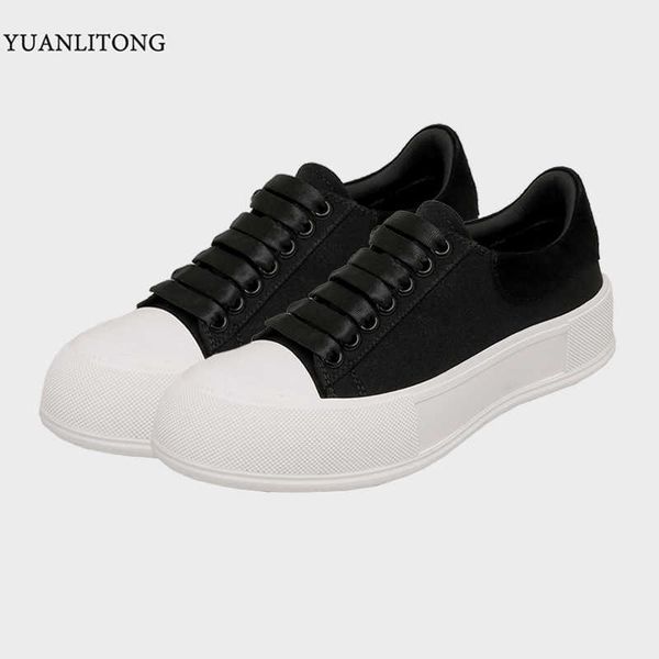 

2021 spring and summer pine cake bottom sports sho women's slim casual style round head thick soled fashion, Black