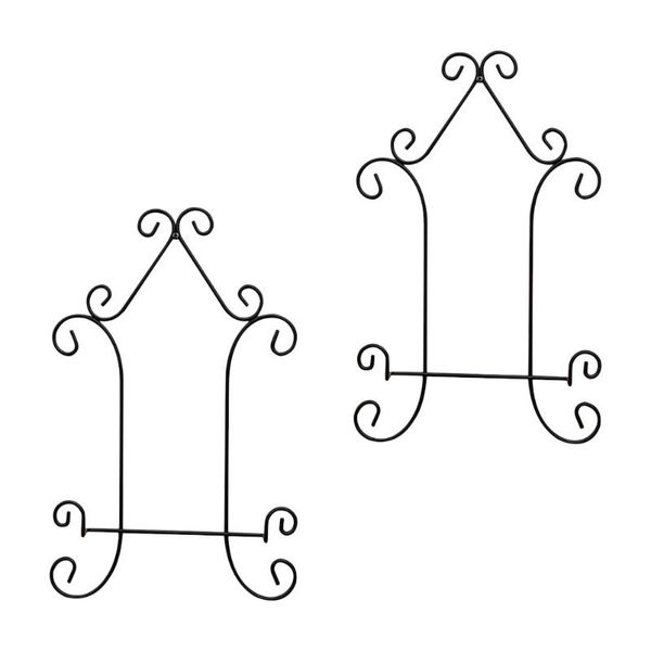 

hooks & rails 2pcs iron display stand painting wall rack plate holder