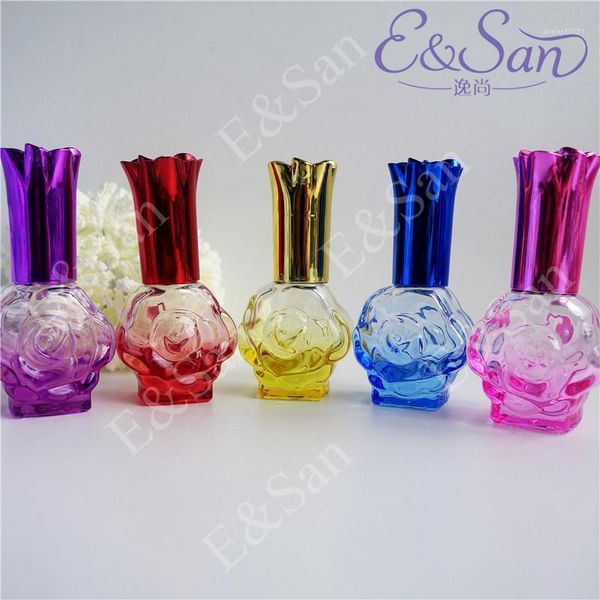 

ph08-10ml rose vase-shaped flowers cover glass sprayed color cosmetics perfume spray bottle 100pcs/lot storage bottles & jars