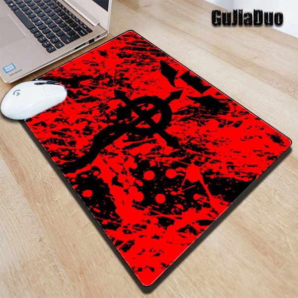 

mouse pads & wrist rests red and black cross logo pad non-slip small mousepad anime gamer pc lapkeyboard desk mat gaming accessories
