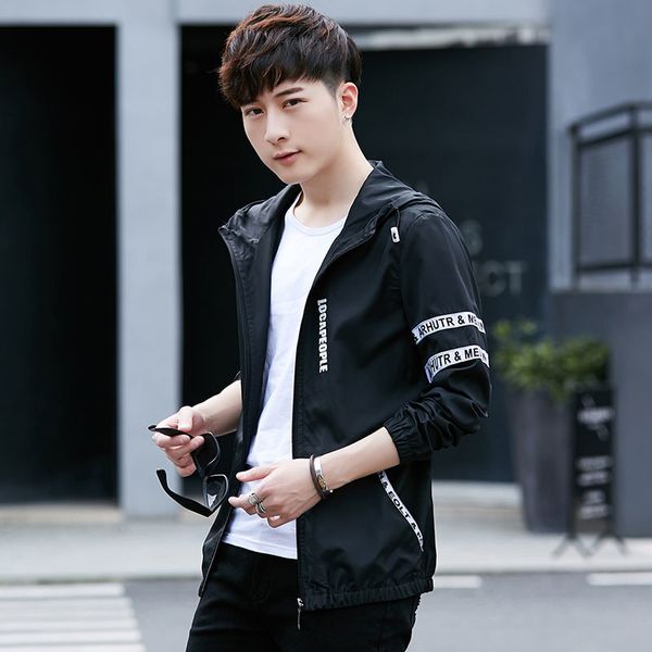 

classy spring 2021 youth with male hoodie thin blazer baseball bomber jacket estg, Black;brown