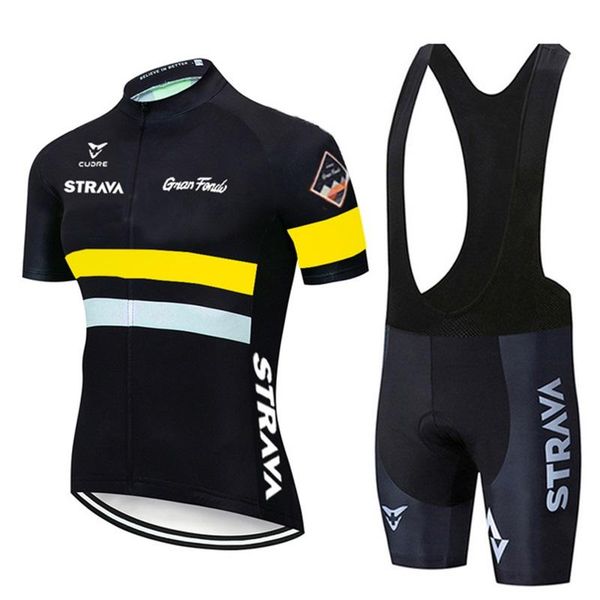 

racing sets 2021 team strava cycling jersey 20d bike pants suit men summer quick dry pro bicycling shirts maillot culotte wear, Black;blue