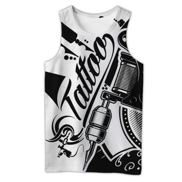

running skull pattern 3d printing high-quality men vest summer daily travel street party beach new visual stimulation gothic style, White;black