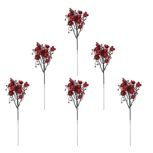 

decorative flowers & wreaths 6pcs xmas home berry branch decor flower arrangement ornament for