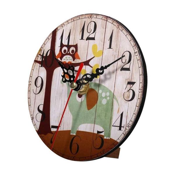 

wall clocks mini size 4 7 inch diameter wooden clock hanging for kitchen decor home